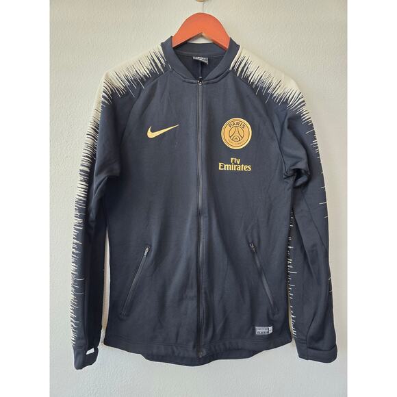 Nike PSG Paris Saint-Germain Jacket Black Gold Dri-Fit Size Small 2018-19 Season - Picture 2 of 11